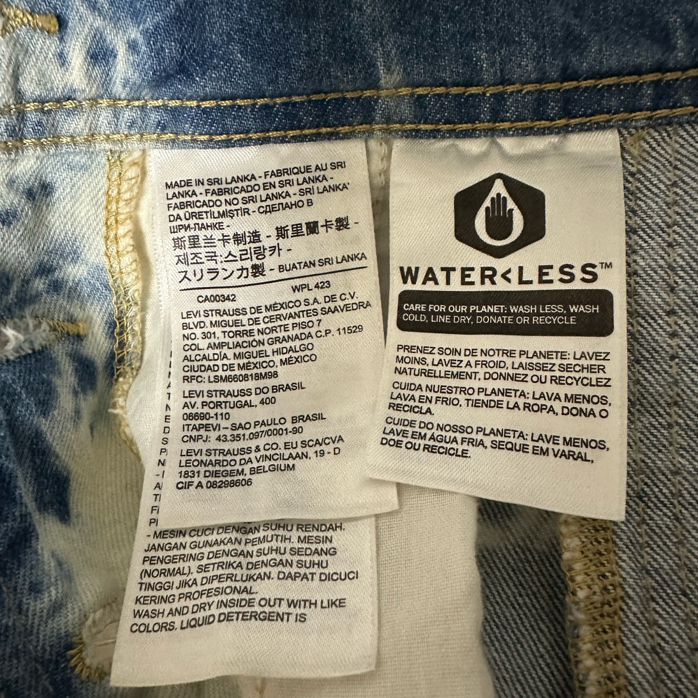 Levi's Blue and white Tie-Dye Women's Overalls - Picture 5 of 6